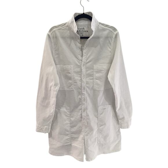 Frank & Eileen Ireland Performance Linen Long Sleeve Playsuit In White Size XL - Picture 6 of 13